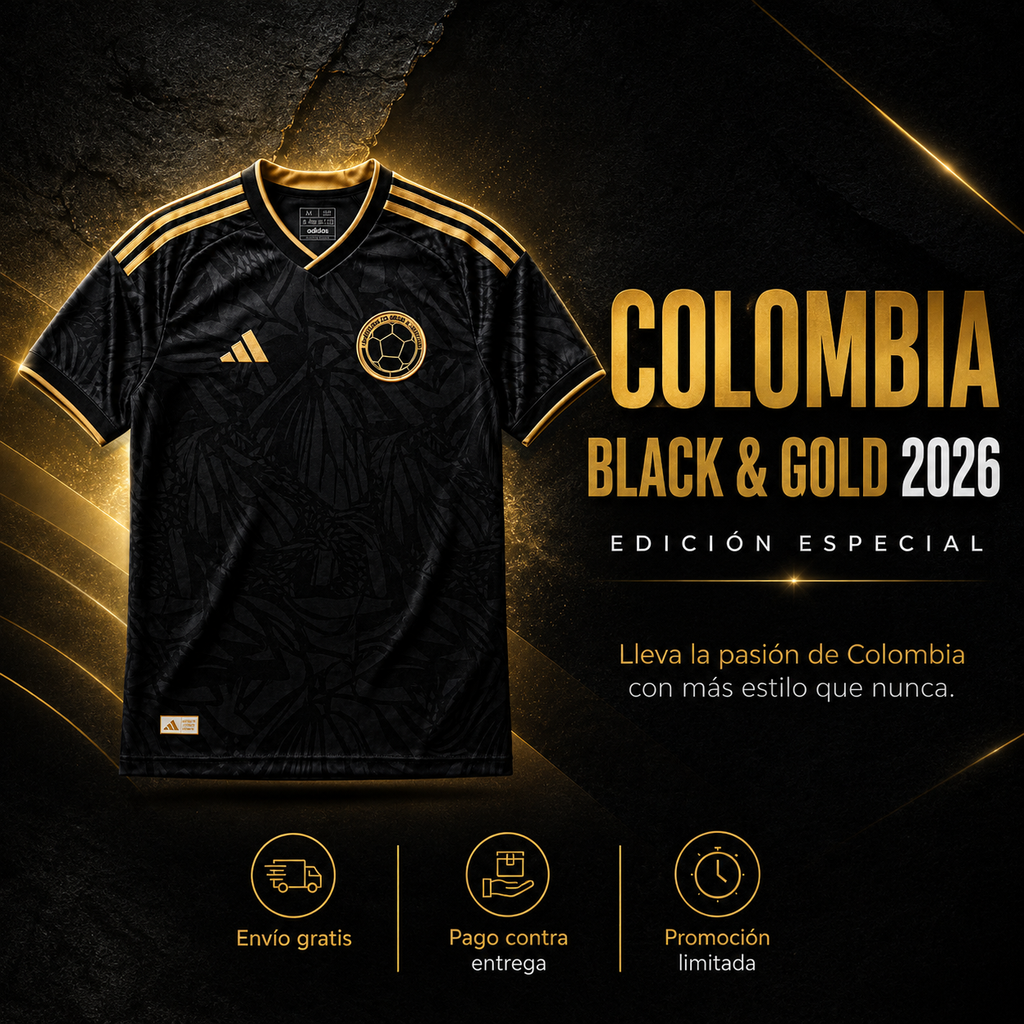 Camiseta Colombia Black & Gold 2026 – Edición Especial