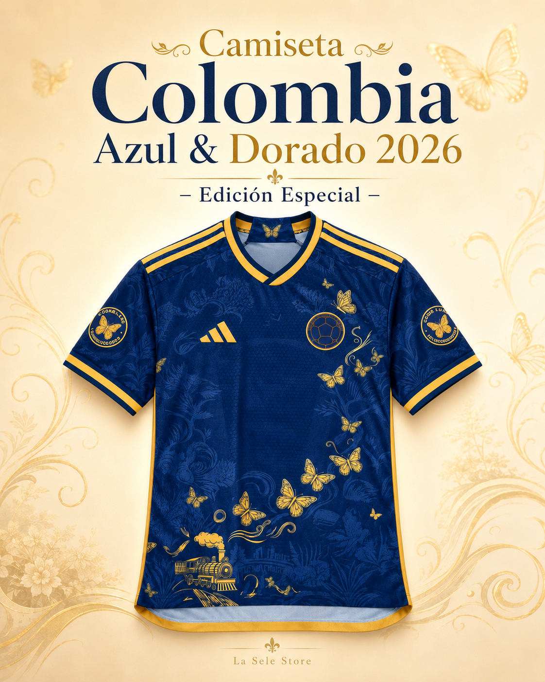 Camiseta Colombia Mariposa Dorada – Edición Especial