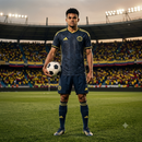 Camiseta de Colombia Negra Encauchetada